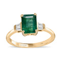 Luxoro 10K Yellow Gold AAA Kagem Zambian Emerald and G-H I3 Diamond Ring (Size 10.0) 1.70 ctw - Sticky add to cart bar