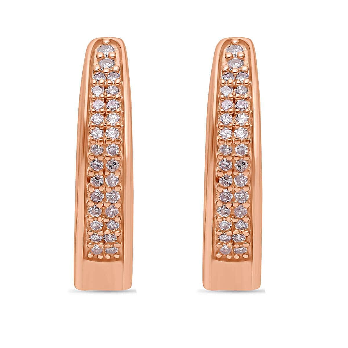 Natural Pink Diamond I3 Hoop Earrings in Vermeil Rose Gold Over Sterling Silver 0.25 ctw
