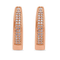 Natural Pink Diamond I3 Hoop Earrings in Vermeil Rose Gold Over Sterling Silver 0.25 ctw