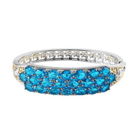 Karis Caribbean Quartz (Triplet) Bangle Bracelet in 18K YG Plated and Platinum Bond (6.50 In) 13.25 ctw (Del. in 7-10 Days)