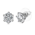 Moissanite Timeless Solitaire Stud Earrings in Sterling Silver - Sticky add to cart bar