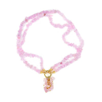 Galilea Rose Quartz, White Austrian Crystal Necklace (18 Inches) in Silvertone 335.00 ctw