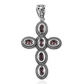 D'Joy Artisan Crafted Bekily Color Change Garnet Cross Pendant without Chain in Sterling Silver 1.75 ctw - Sticky add to cart bar