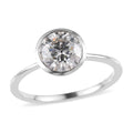 Moissanite Solitaire Ring in Platinum Over Sterling Silver (Size 10.0) 1.40 ctw - Sticky add to cart bar