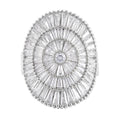 Simulated Diamond Cluster Ring in Silvertone (Size 10.0) 5.00 ctw - Sticky add to cart bar