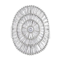 Simulated Diamond Cluster Ring in Silvertone (Size 10.0) 5.00 ctw