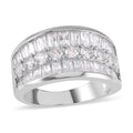 Simulated Diamond Bridge Ring in Silvertone (Size 10.0) 5.00 ctw - Sticky add to cart bar