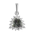 Green Tanzanite and White Zircon Halo Pendant in Platinum Over Sterling Silver 0.90 ctw - Sticky add to cart bar