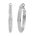 Simulated Diamond Hoop Earrings in Silvertone 6.00 ctw - Sticky add to cart bar