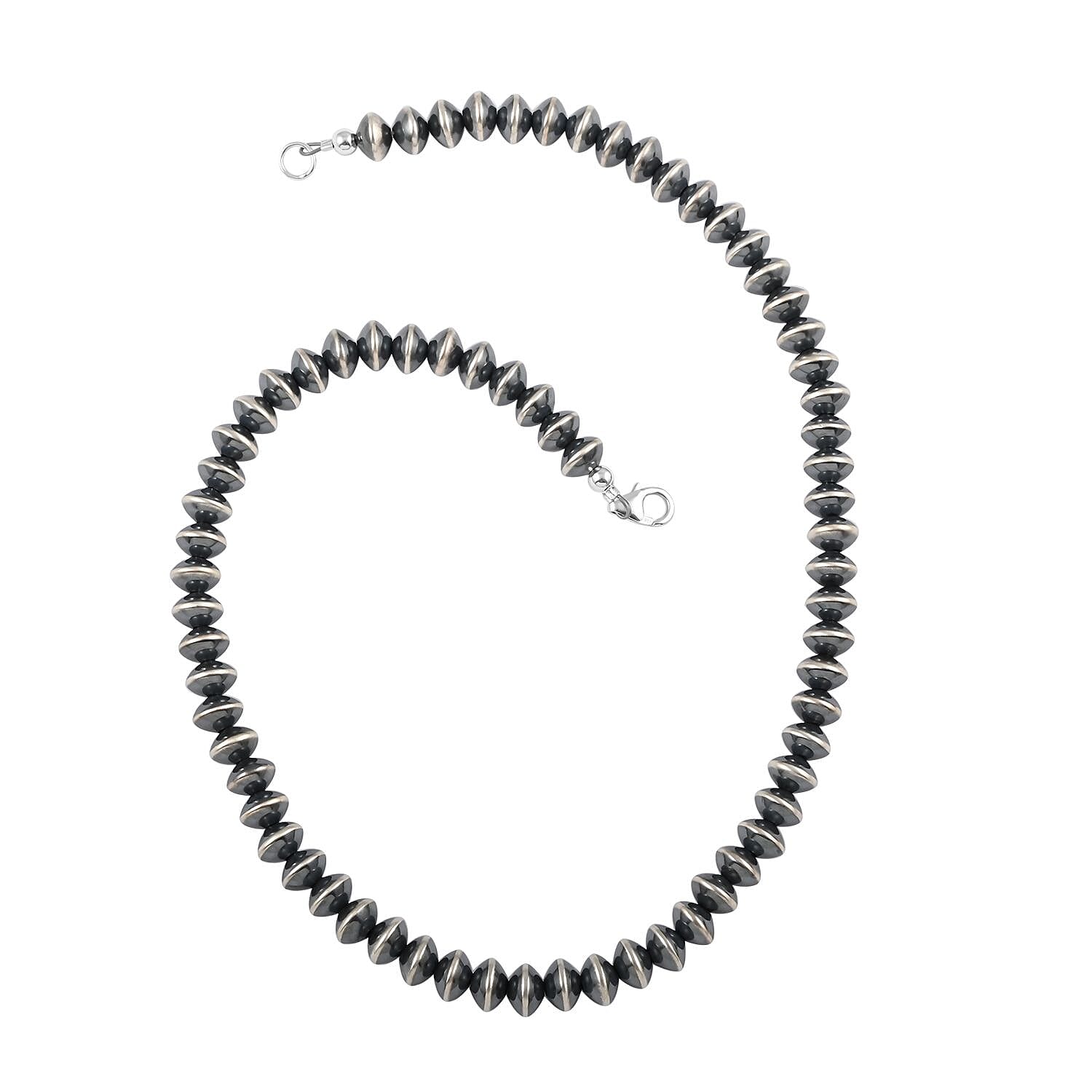 Santa Fe Style Sterling Silver Navajo Pearl Necklace 16 Inches 28.20 Grams
