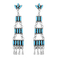 Santa Fe Style Kingman Turquoise Earrings in Sterling Silver 48.00 ctw - Sticky add to cart bar
