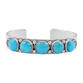 Santa Fe Style Kingman Turquoise Bracelet in Sterling Silver 19.35 ctw - Sticky add to cart bar