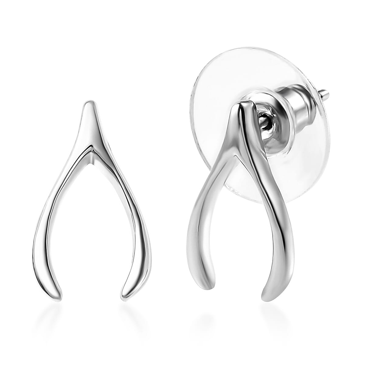 Platinum Over Sterling Silver Earrings (1.40 g)