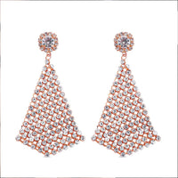 White Austrian Crystal Earrings in Silvertone