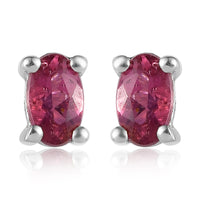 Premium Ouro Fino Rubellite Solitaire Stud Earrings