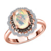 Ethiopian Welo Opal & Champagne Diamond
