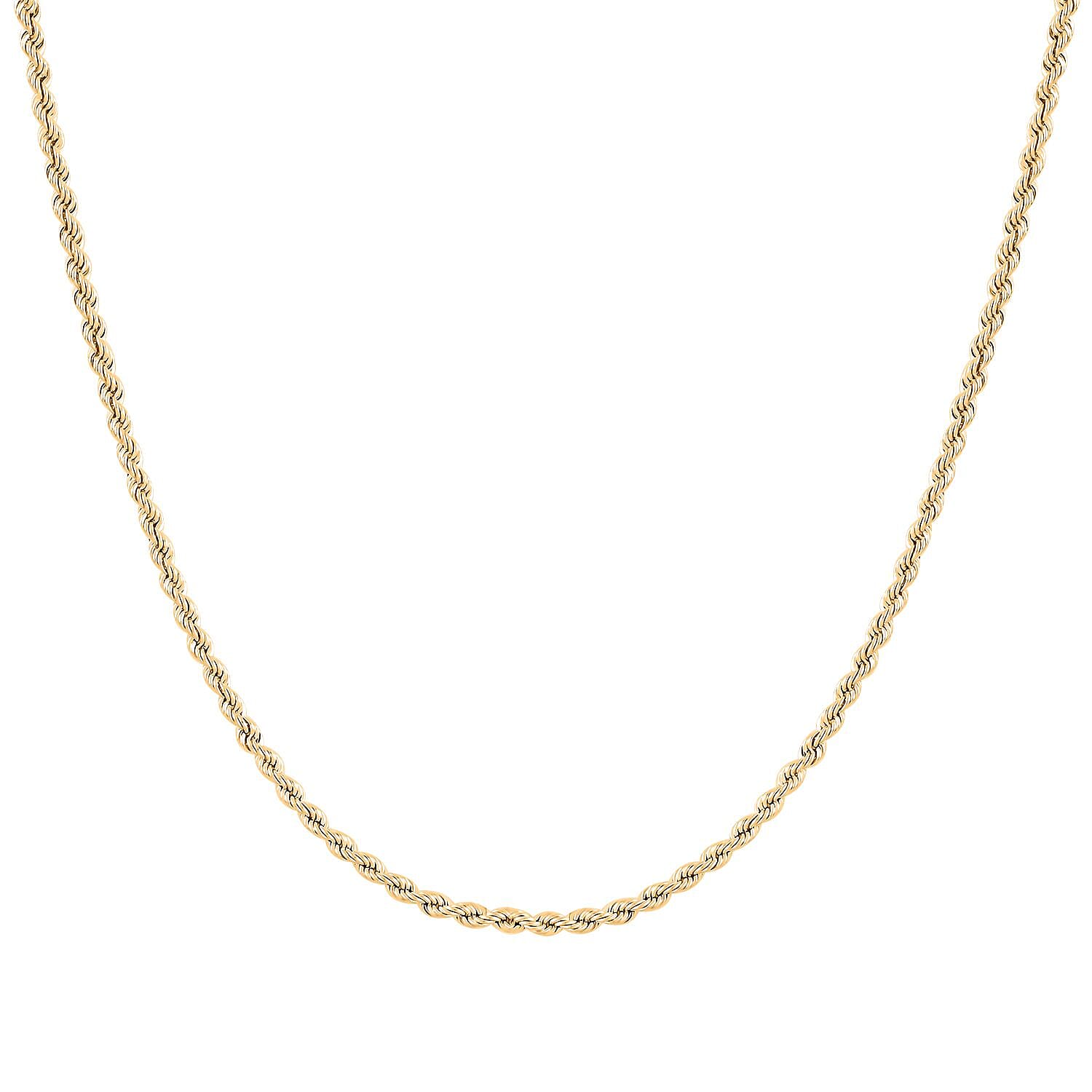 10K Yellow Gold 1.6mm Rope Chain Necklace 22 Inches 1.7 Grams