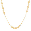 Antica Italian Station Necklace in 14K Yellow Gold, Embroidery Station Necklace, Decorated Station Necklace, Necklace in Gold, 18 Inch Necklace 1.3 Grams - Sticky add to cart bar
