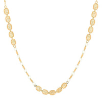 Antica Italian Station Necklace in 14K Yellow Gold, Embroidery Station Necklace, Decorated Station Necklace, Necklace in Gold, 18 Inch Necklace 1.3 Grams