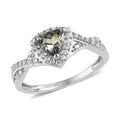 Green Tanzanite, White Zircon Ring in Platinum Over Sterling Silver (Size 6.0) 1.00 ctw - Sticky add to cart bar
