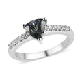 Green Tanzanite, White Zircon Ring in Platinum Over Sterling Silver (Size 6.0) 1.25 ctw - Sticky add to cart bar