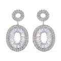 Austrian Crystal Open Circle Earrings in Silvertone - Sticky add to cart bar