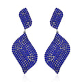 Green Austrian Crystal Geometrical Earrings in Goldtone - Sticky add to cart bar