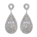 Austrian Crystal Geometrical Earrings in Silvertone - Sticky add to cart bar