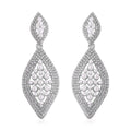 Simulated Pearl, Austrian Crystal Earrings in Silvertone - Sticky add to cart bar