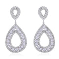 Simulated Pearl and Austrian Crystal Earrings in Silvertone - Sticky add to cart bar