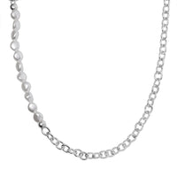 Simulated Pearl Necklace 20 Inches Silvertone