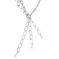 Simulated Pearl Glass Necklace 20-22 Inches in Silvertone - Sticky add to cart bar