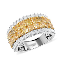 Modani 18K White & Yellow Gold Natural Yellow and White Diamond SI Ring (Size 10.0) 5.8 Grams 3.05 ctw (Del. in 10-15 Days)