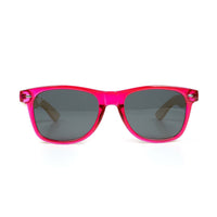 Bamfy Oceanside UV400 Sunglasses with Bamboo Legs and Case -Polar Magenta