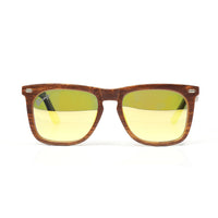 Bamfy Monica UV400 Sunglasses with Bamboo Legs and Case -Woodsy Gold