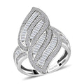 One Time Only Diamond Cluster Ring in Platinum Over Sterling Silver (Size 10.0) 1.50 ctw - Sticky add to cart bar