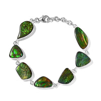 Premium Canadian Ammolite Bracelet in Sterling Silver (7.25 In)