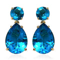 Caribbean Quartz (Triplet) Drop Earrings in Vermeil Yellow Gold Over Sterling Silver 12.60 ctw - Sticky add to cart bar