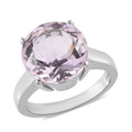 Rose De France Amethyst Solitaire Ring in Stainless Steel (Size 10.0) 5.60 ctw - Sticky add to cart bar