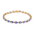 Luxoro 14K Yellow Gold AAA Tanzanite and Natural Yellow Diamond I3 Bracelet (6.50 In) 9.40 ctw - Sticky add to cart bar