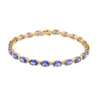 Luxoro 14K Yellow Gold AAA Tanzanite and Natural Yellow Diamond I3 Bracelet (6.50 In) 9.40 ctw
