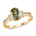 Luxoro 14K Yellow Gold AAA Green Tanzanite and G-H I2 Diamond Ring 1.50 ctw - Sticky add to cart bar