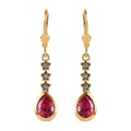 Lab Created Padparadscha Sapphire and White Zircon Lever Back Earrings in Vermeil Yellow Gold Over Sterling Silver 3.30 ctw - Sticky add to cart bar