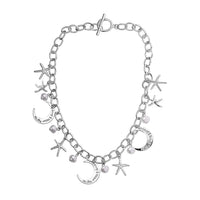 Simulated Pearl Necklace (20 Inches) in Silvertone