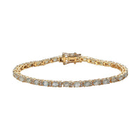Narsipatnam Alexandrite and White Zircon Tennis Bracelet in Vermeil Yellow Gold Over Sterling Silver (6.50 In) 5.65 ctw