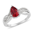 Lab Created Padparadscha Sapphire and White Zircon Infinity Shank Ring in Platinum Over Sterling Silver 2.15 ctw - Sticky add to cart bar