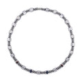 Silver Color Hematite Beaded Necklace 20 Inches in Silvertone 681.00 ctw - Sticky add to cart bar