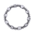 Silver Color Hematite Beaded knotted Stretch Bracelet 258.00 ctw - Sticky add to cart bar