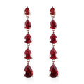 Lab Created Padparadscha Sapphire Drop Earrings in Vermeil Rose Gold Over Sterling Silver 15.65 ctw - Sticky add to cart bar