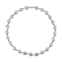 Silver Color Hematite Beaded Necklace 20 Inches in Silvertone 371.00 ctw